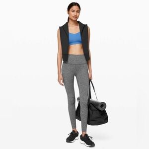Lululemon Wunder Under High Rise Heathered Gray/Black Leggings